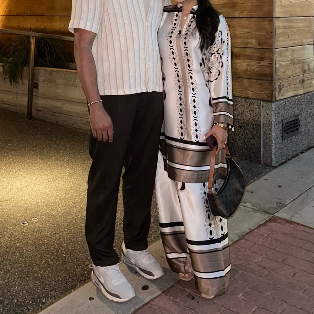 Elegant White and Black Co Ord